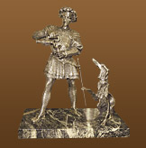 Скульптура Рыцарь с борзой (на камне)